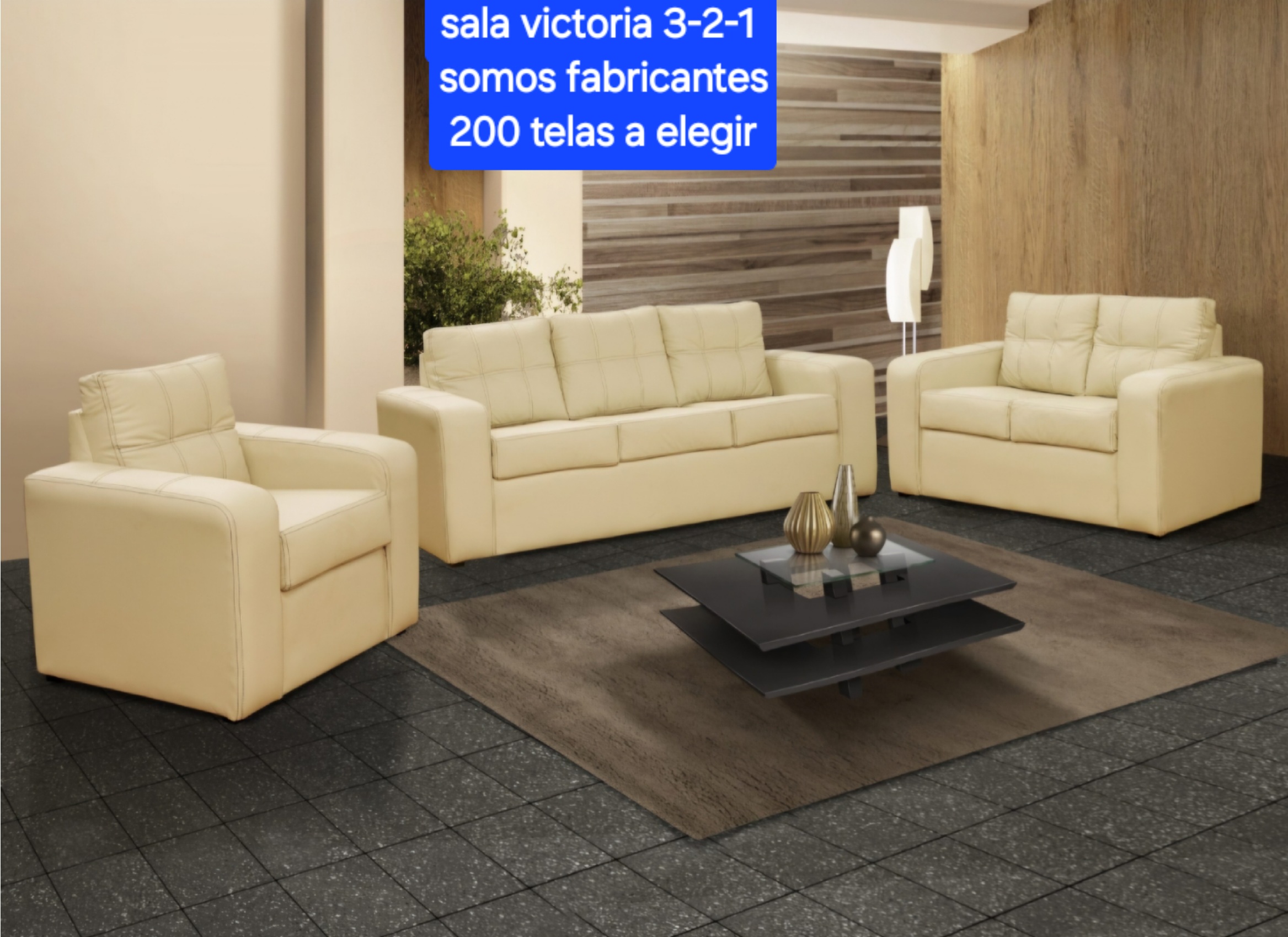 Sala victoria 3-2-1 con pespunte