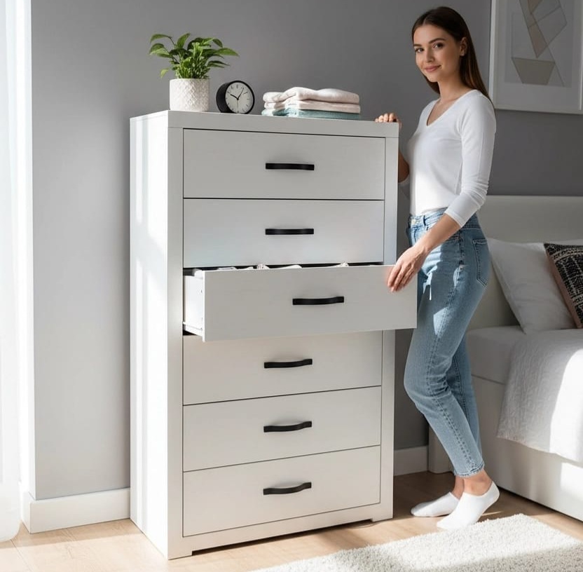 Comoda karina 6 cj blanca