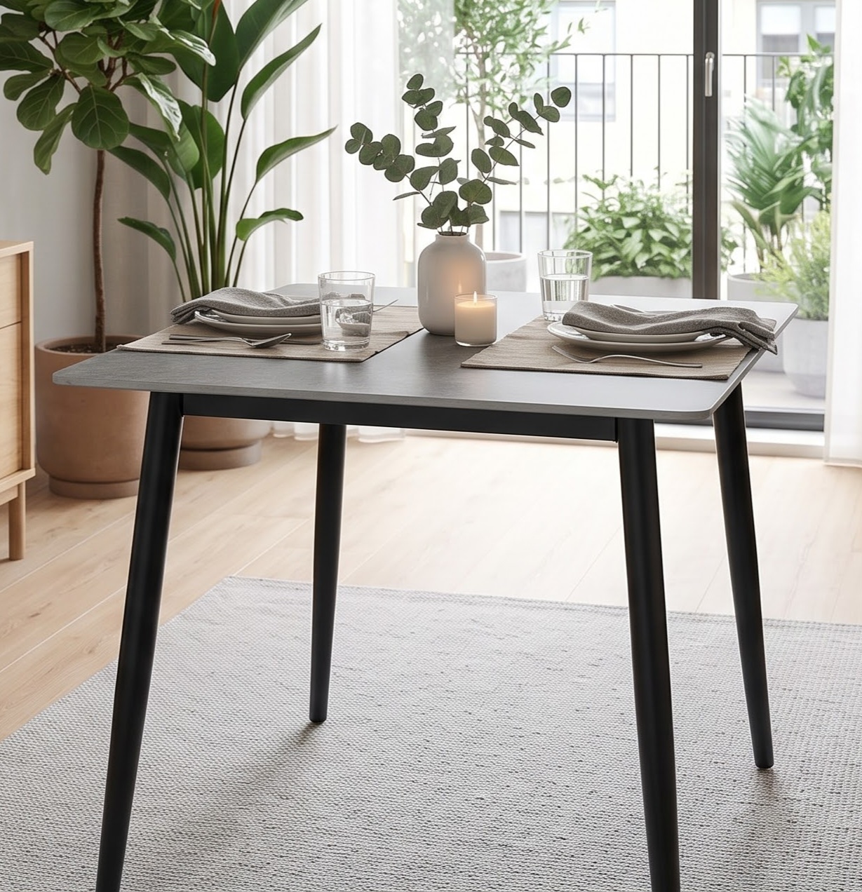 Mesa piedra 80x80